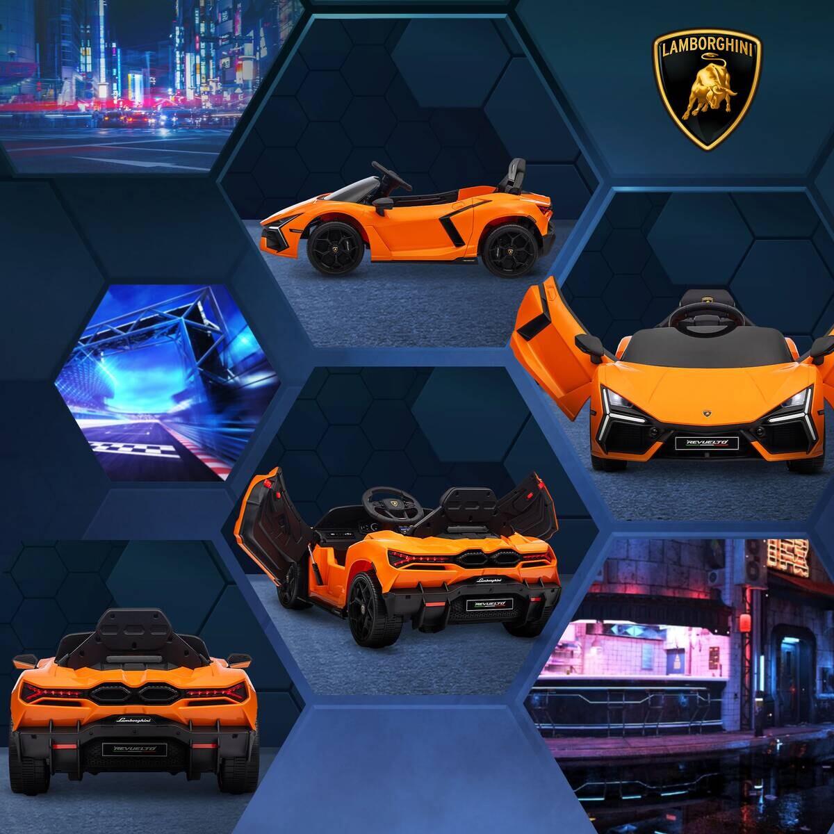 AIYAPLAY Kinder-Elektroauto orange B/H/L: ca. 60x40x105 cm