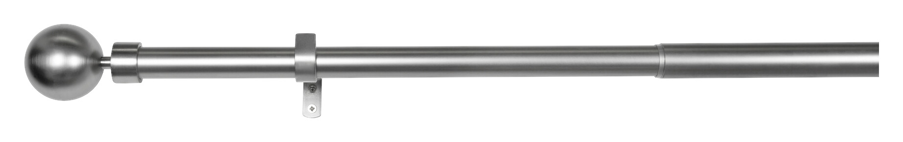 Gardinenstange Edelstahloptik Metall ausziehbar von ca. 190 bis 360 cm 1.0 Läufe