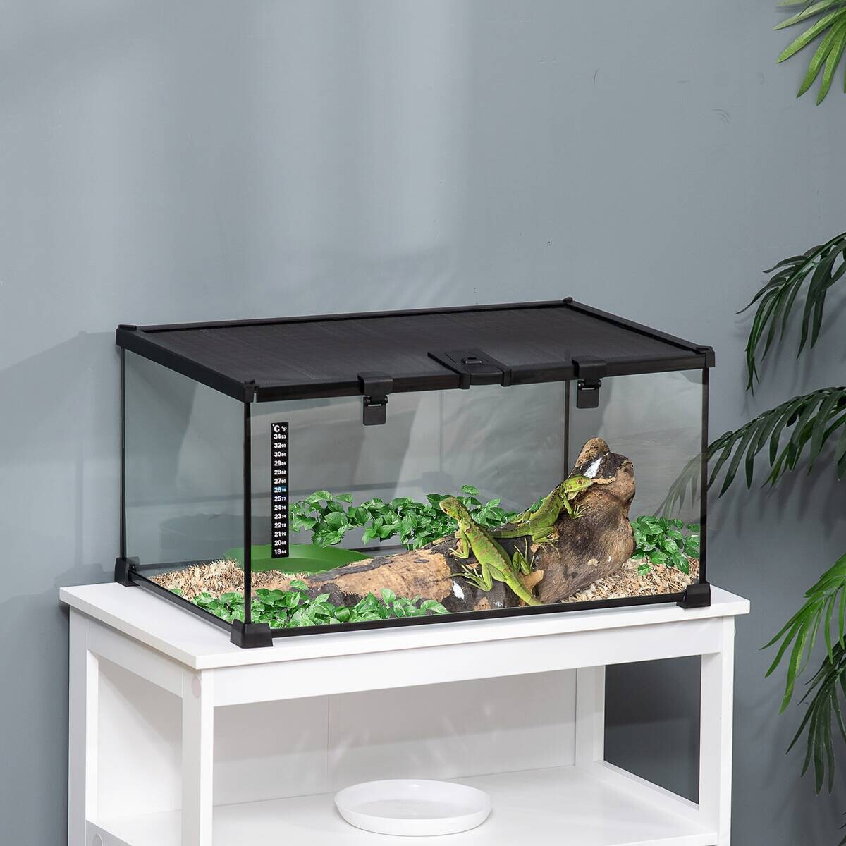 PawHut Terrarium schwarz Edelstahl B/H/L: ca. 30x50x25 cm