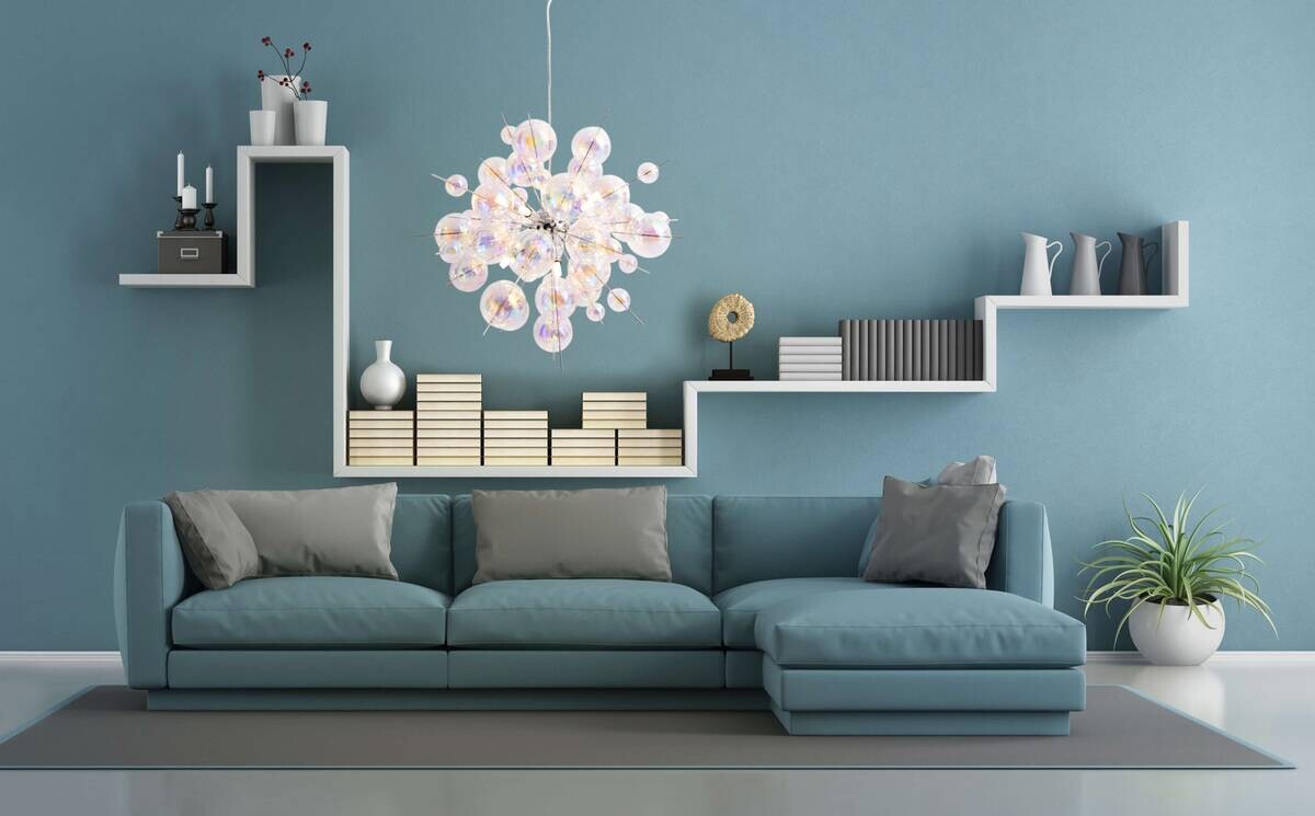 Näve Leuchten Pendelleuchte 7026430 multicolor Glas Metall B/H/T: ca. 65x65x65 cm G9 10 Brennstellen