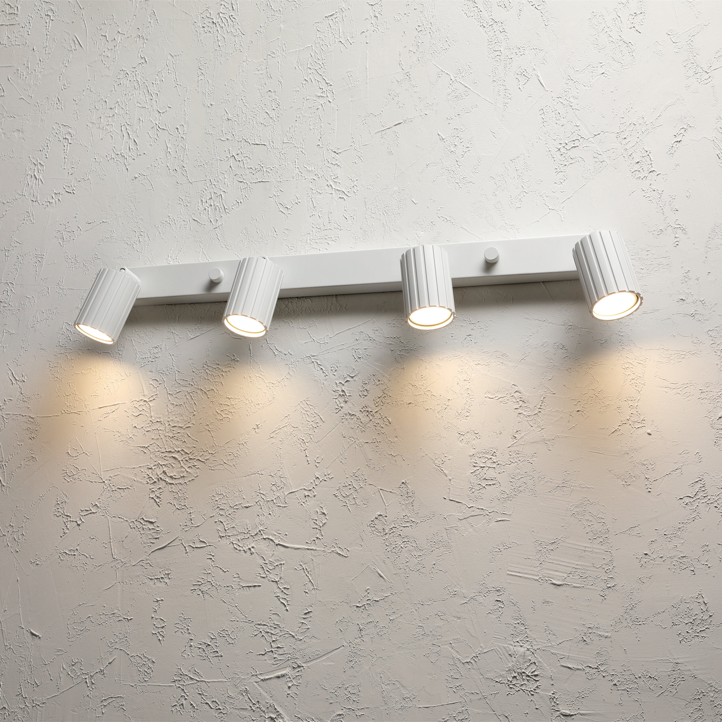 Lamkur Strahler Prisma weiß Stahl B/H/L: ca. 6,5x16,5x81 cm 4 Brennstellen