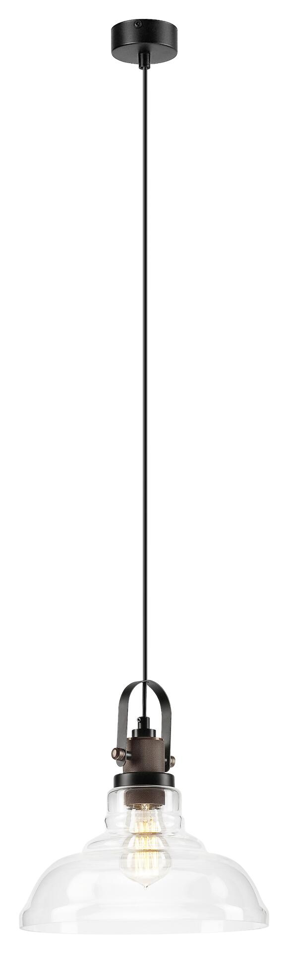 Lamkur Pendelleuchte MATTEO 41537 Kupfer Stahl Glas H/L: ca. 112x28 cm E27 1 Brennstellen