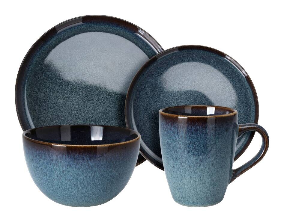 Kaffeeservice petrol Steinzeug 16 tlg.