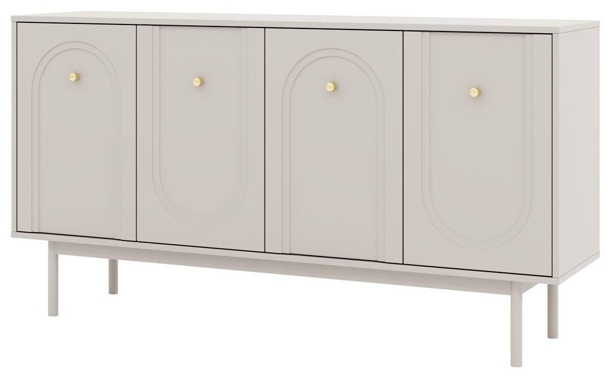 Kommode MAZOMA Eiche Kaschmirgrau Nachbildung gold Optik B/H/T: ca. 154x82x39 cm