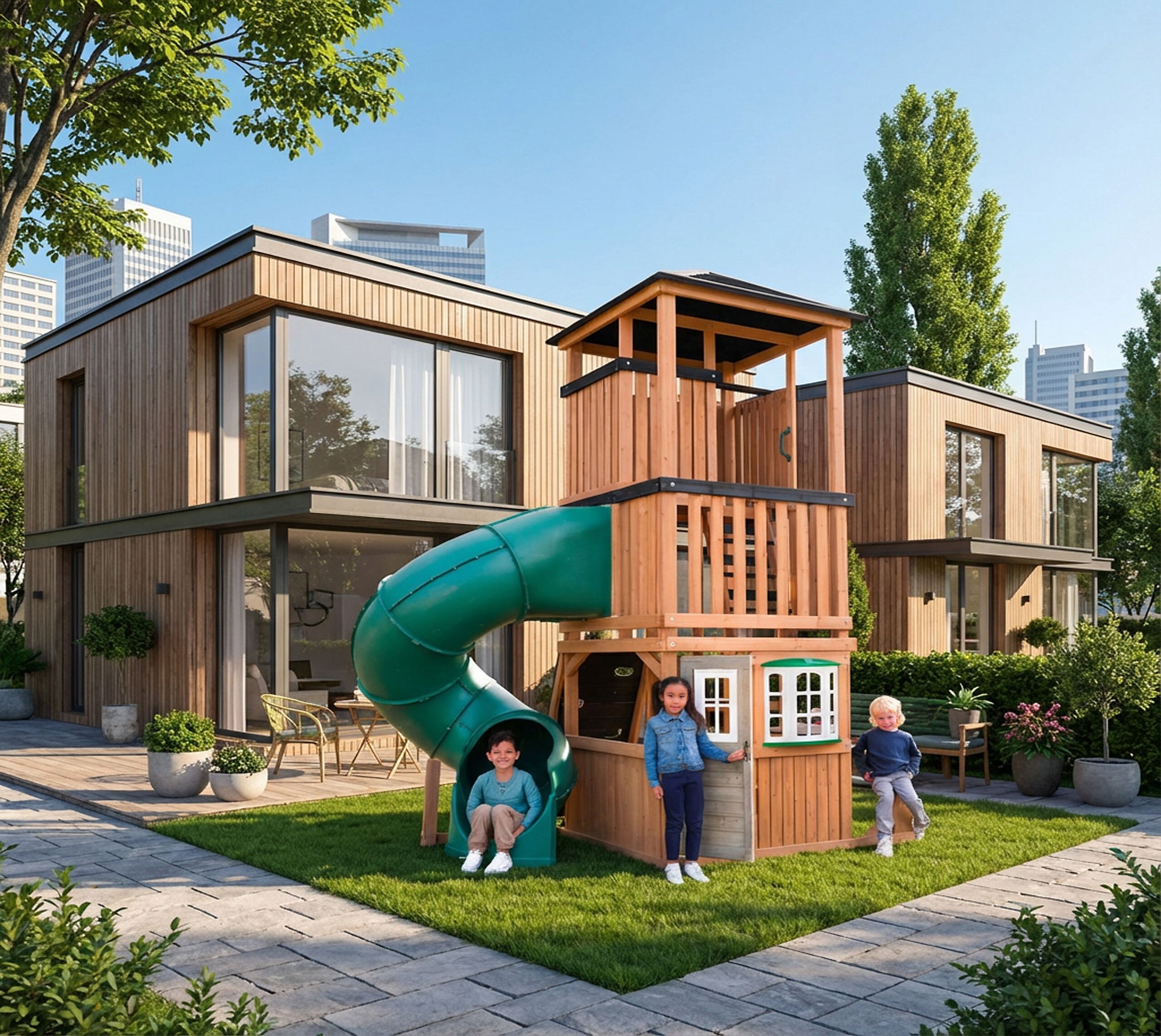 Zwerkules Spielturm Ramba natur B/H/L: ca. 295x380x195 cm