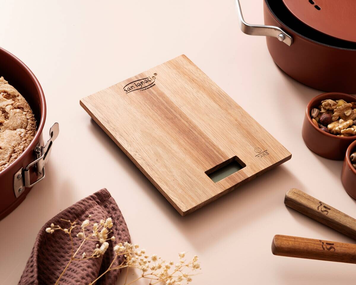 SAN IGNACIO Küchenwaage AGROS natur Akazie B/L: ca. 15x20 cm