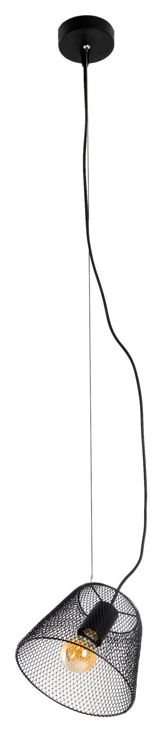 Näve Leuchten Pendelleuchte 6112122 schwarz Metall Kunststoff B/H/T: ca. 20x120x20 cm E27 1 Brennstellen
