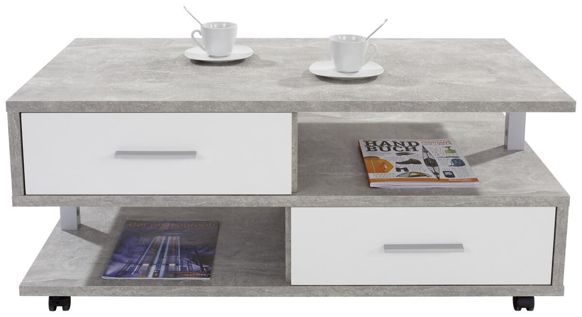 Couchtisch Quattro Beton weiß B/H/T: ca. 105x45x60 cm