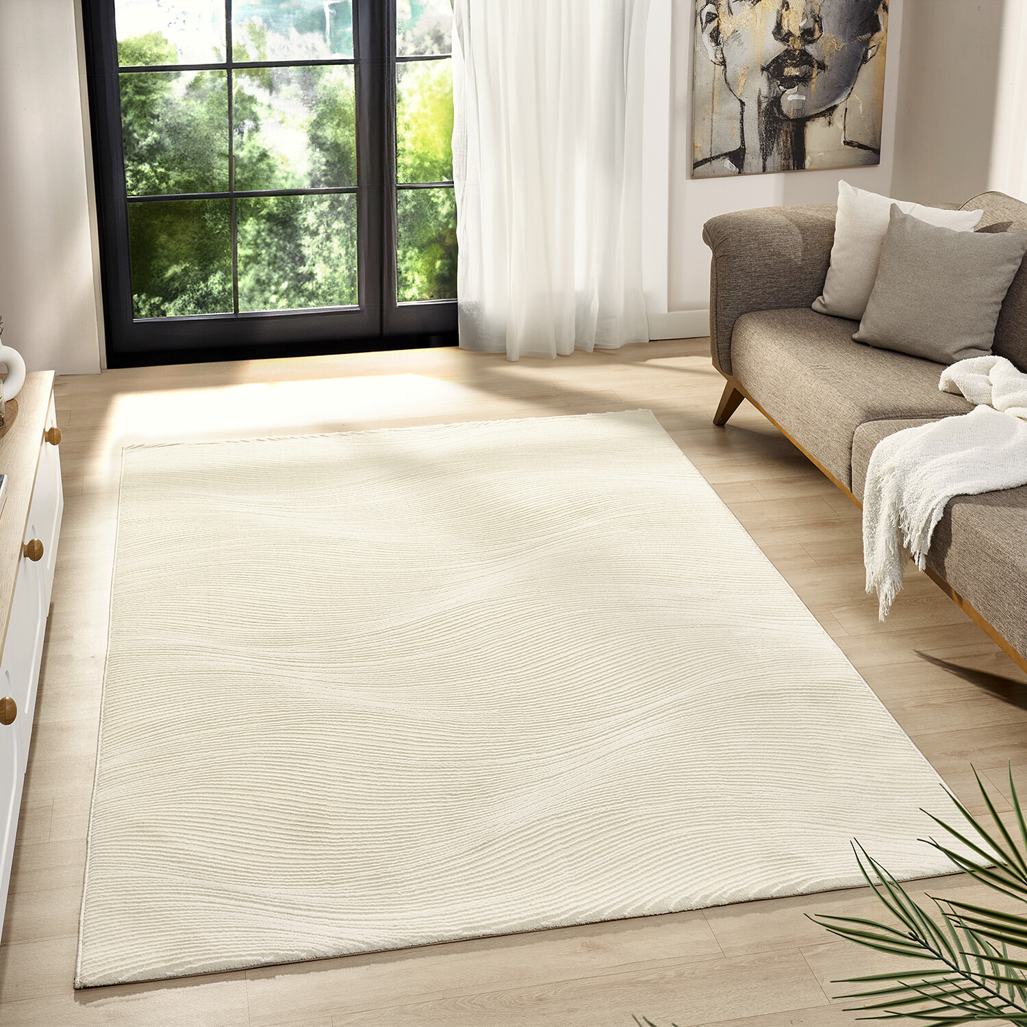 Webteppich Leonie creme B/L: ca. 120x170 cm