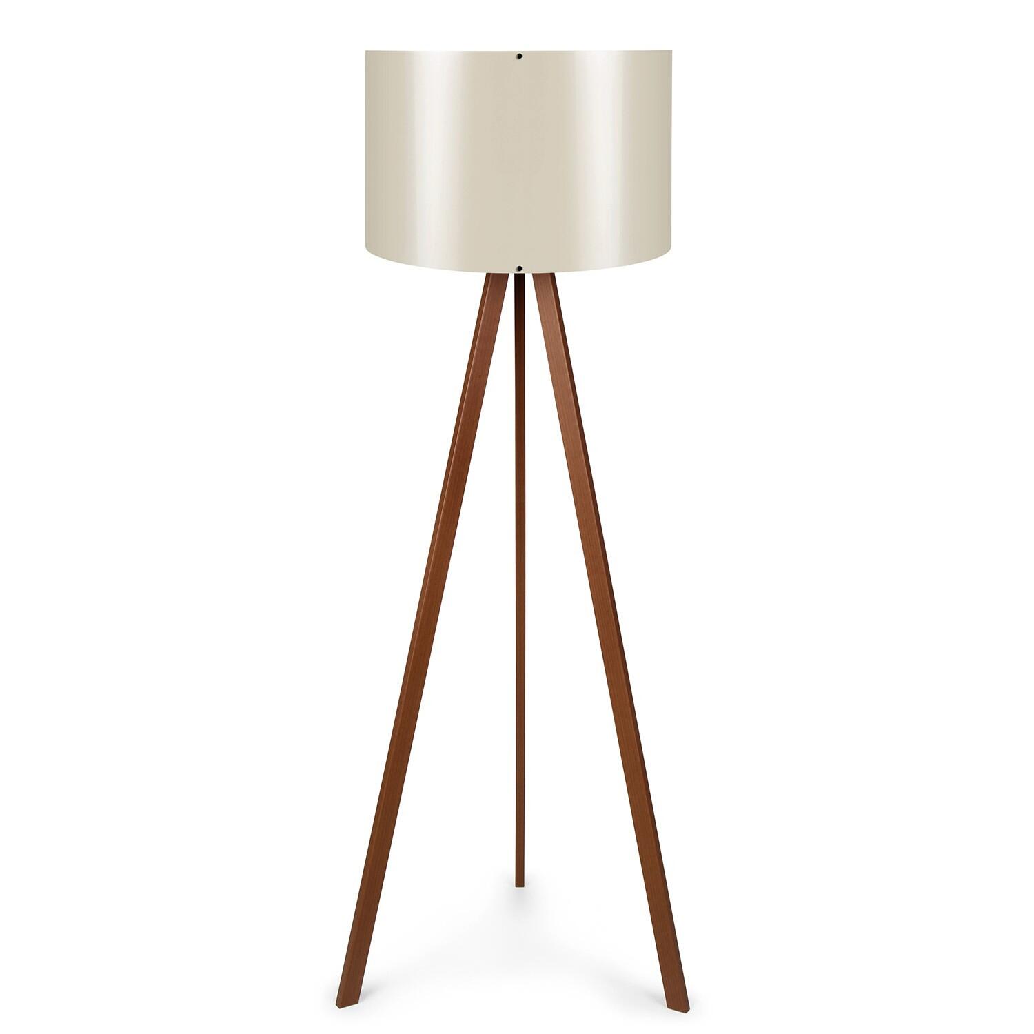 Opviq Stehleuchte braun PVC MDF B/H/T/L/D: ca. 38x140x38x38x38 cm E27 1 Brennstellen