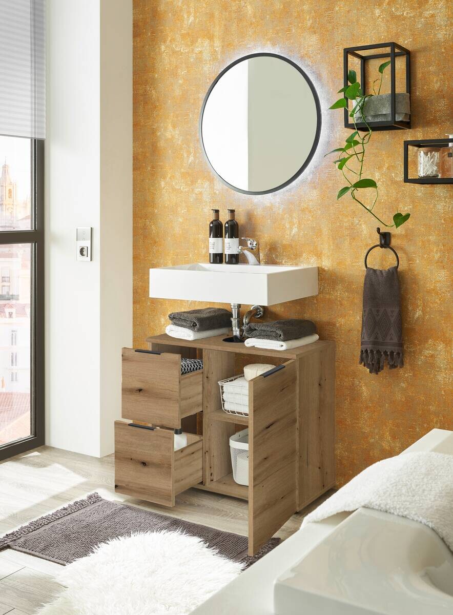 Waschbeckenunterschrank Porto Eiche Evoke Coast Nachbildung B/H/T: ca. 70x60x35 cm