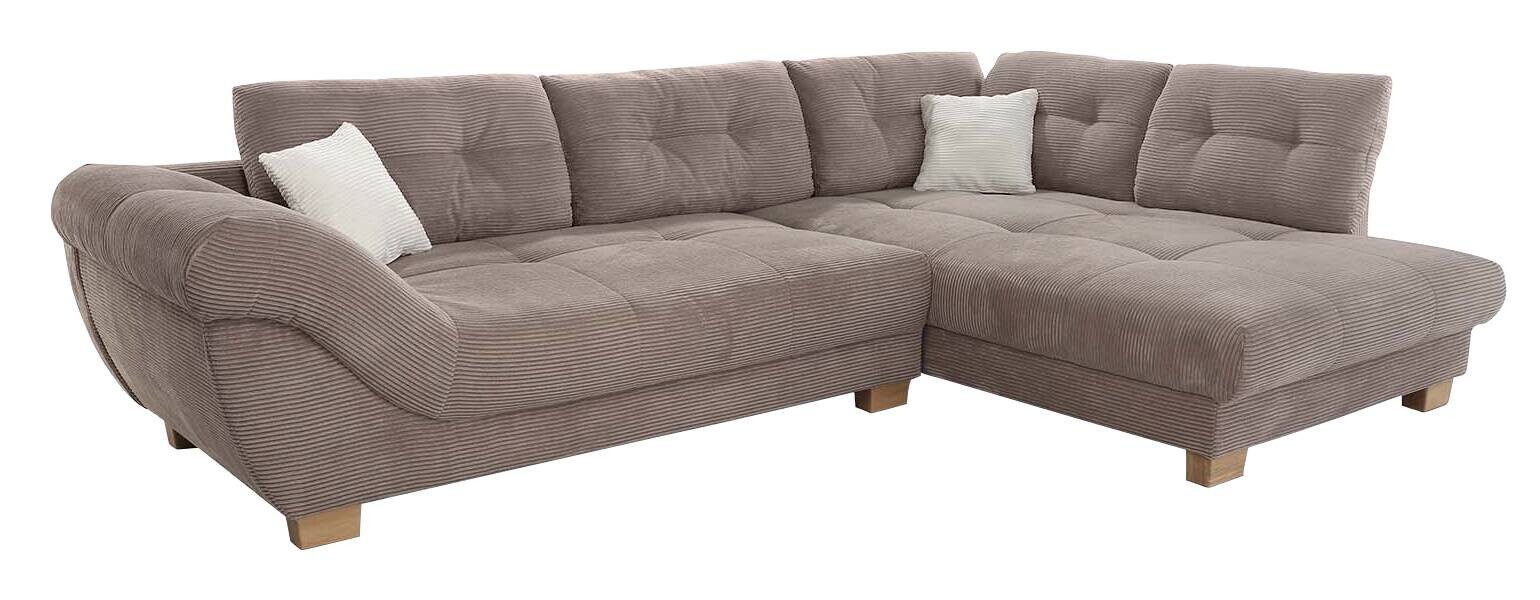 Ecksofa beige Microfaser B/H/T: ca. 346x90x221 cm