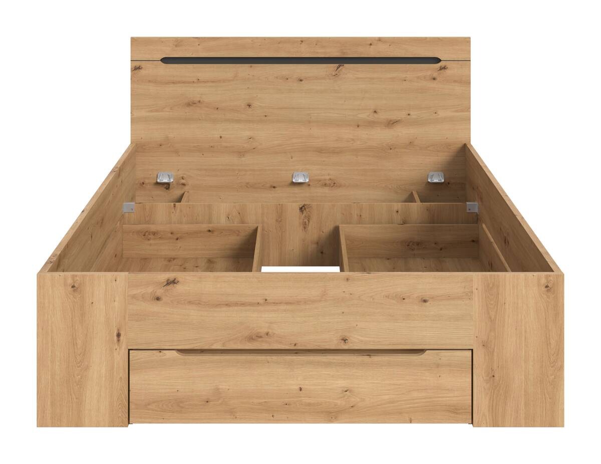 Bett CANU basaltgrau Artisan Nachbildung