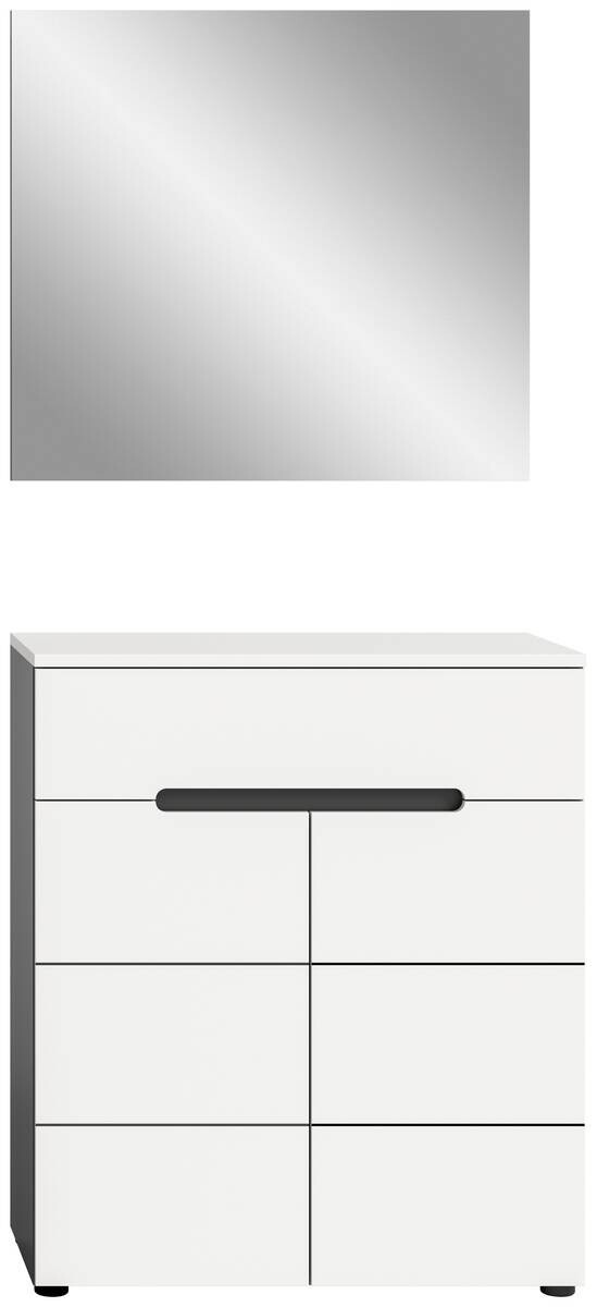 Garderobe Canu basaltgrau Nachbildung weiß B/H/T: ca. 80x190x37 cm