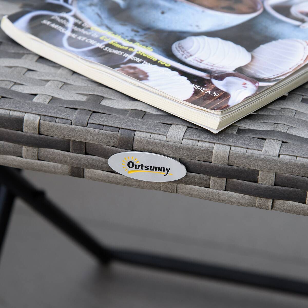 Outsunny Beistelltisch grau Edelstahl B/H/L: ca. 40x40x40 cm