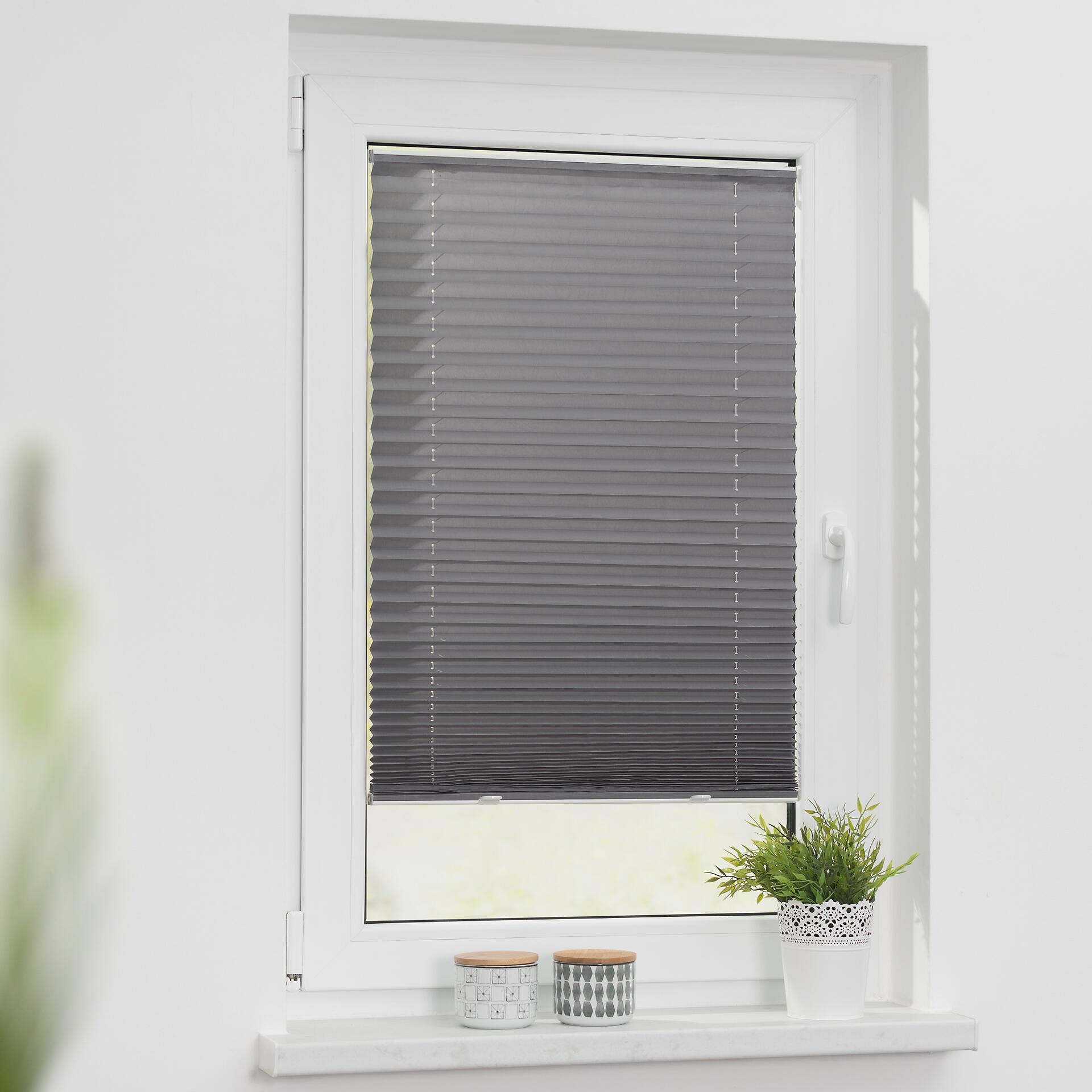 LICHTBLICK Spannplissee grau B/L: ca. 60x130 cm