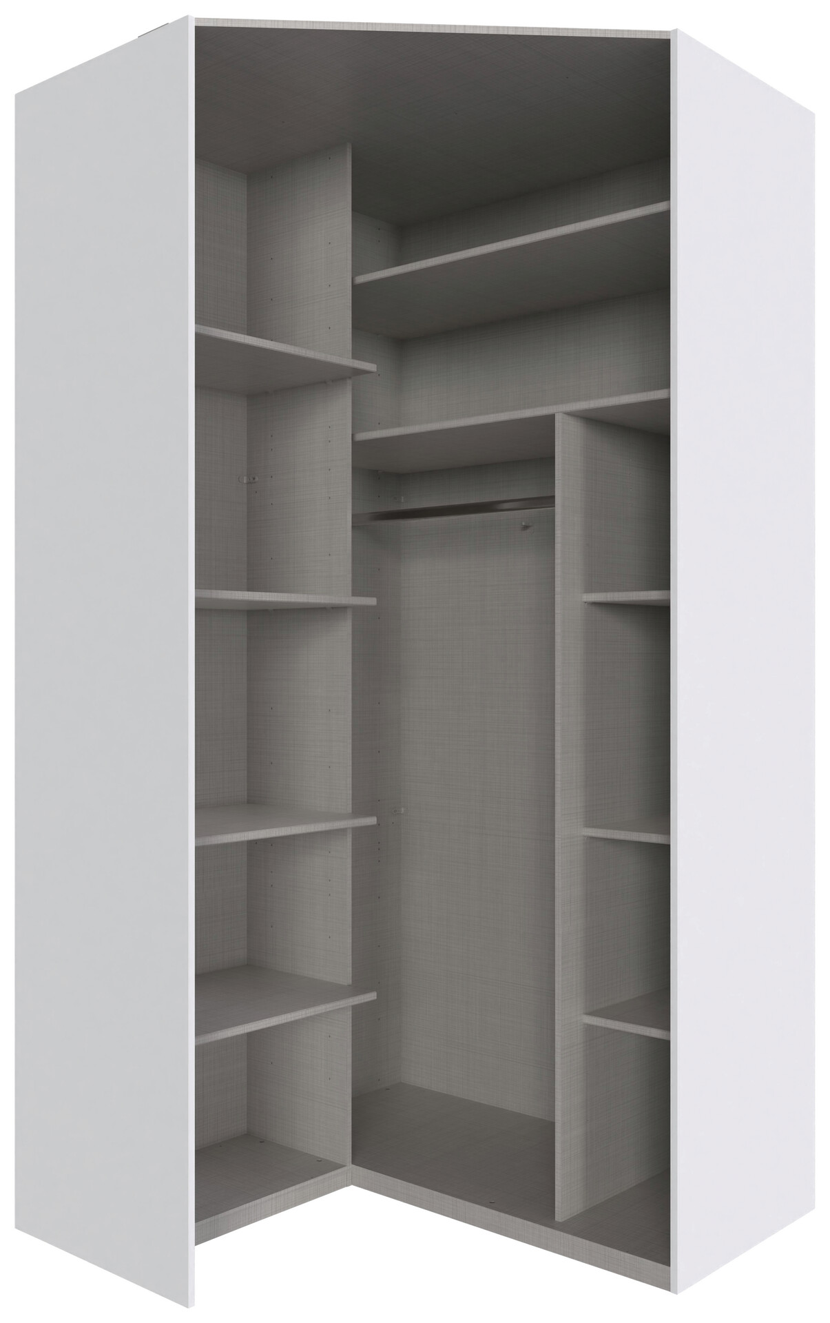 Eckschrank New York C Alpinweiß B/H/T: ca. 120x236x120 cm