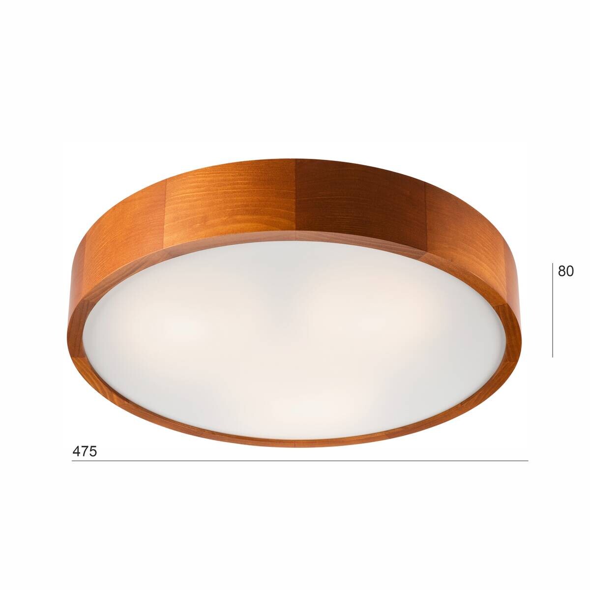 Lamkur Deckenleuchte rustikal Holz Glas B/H/L: ca. 48,5x12x48,5 cm 3 Brennstellen