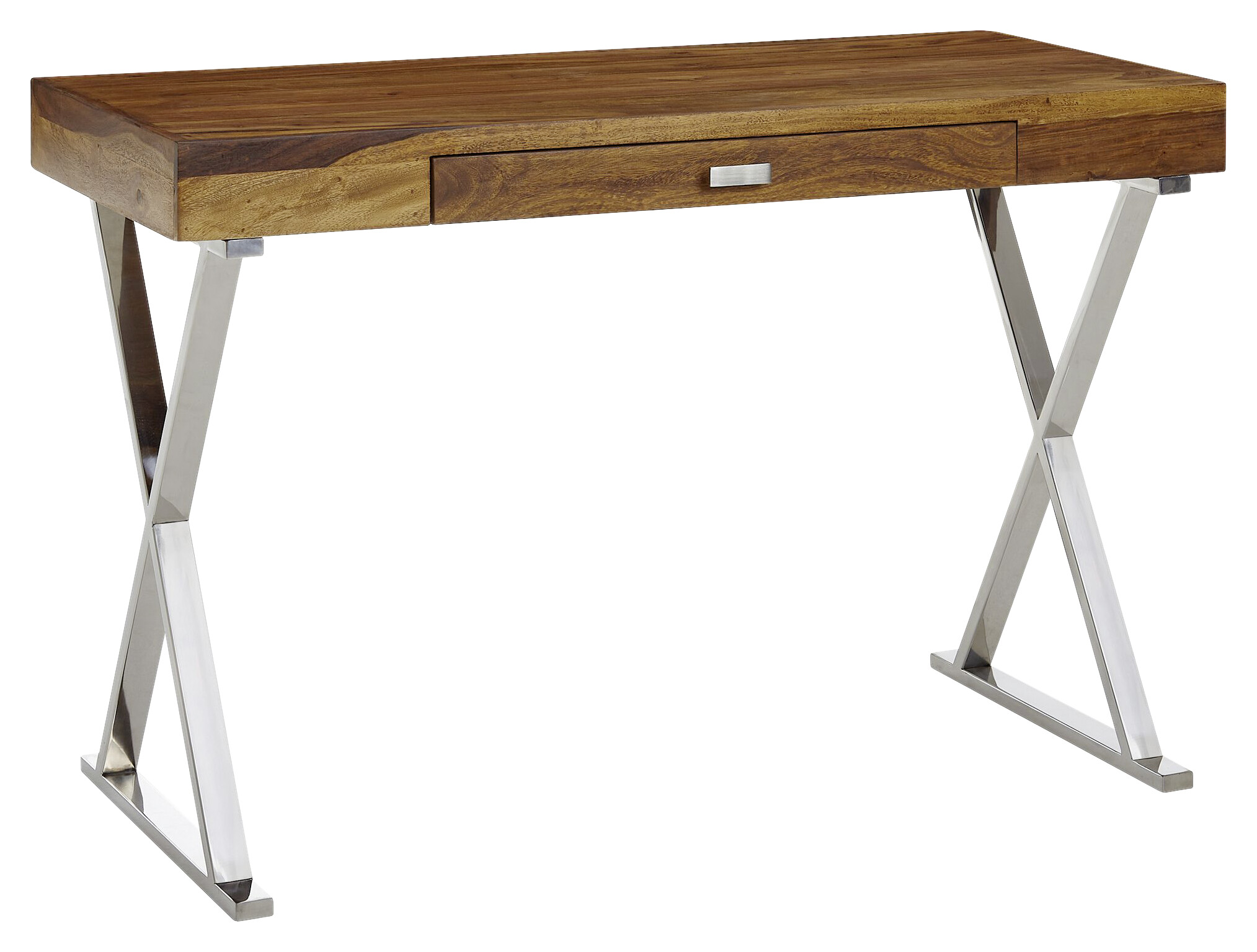 Schreibtisch natur Edelstahl verchromt B/H/T: ca. 120x78x55 cm