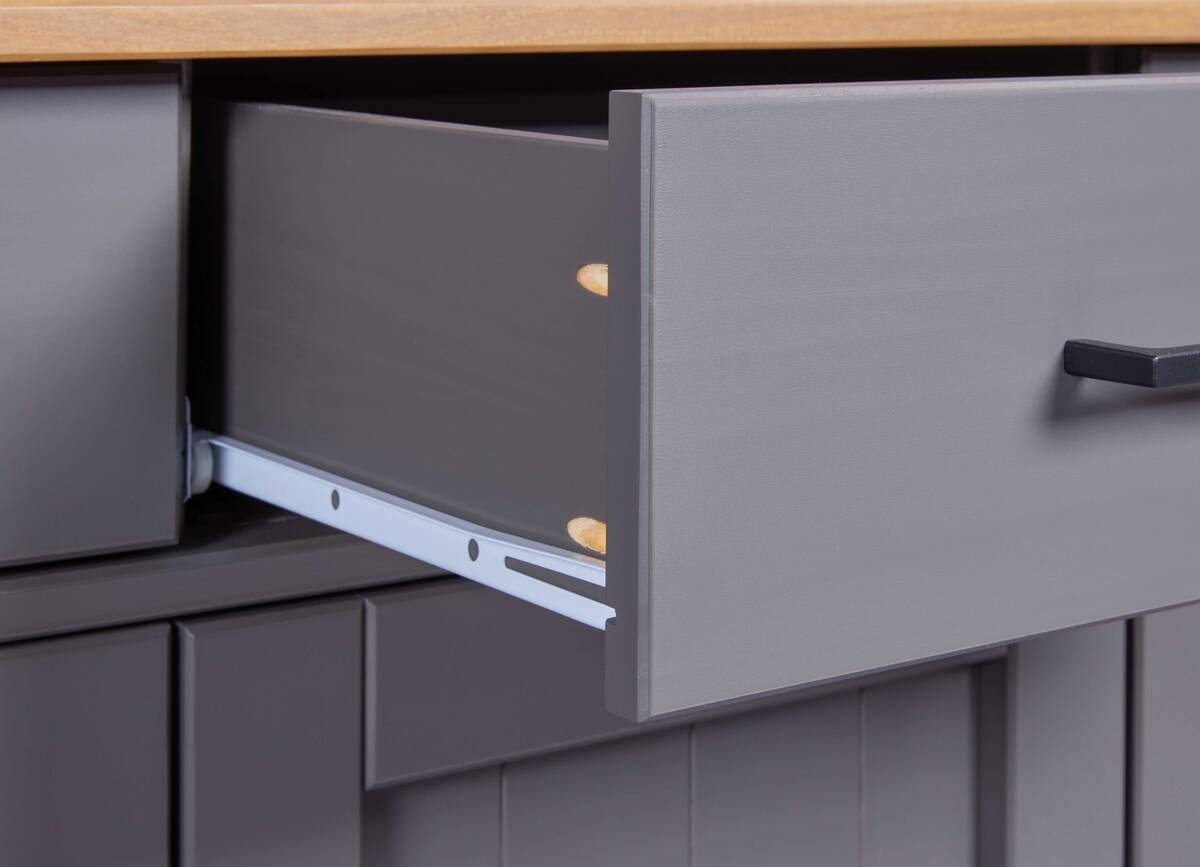 Kommode Forenzo grau lackiert B/H/L: ca. 45x86x131 cm