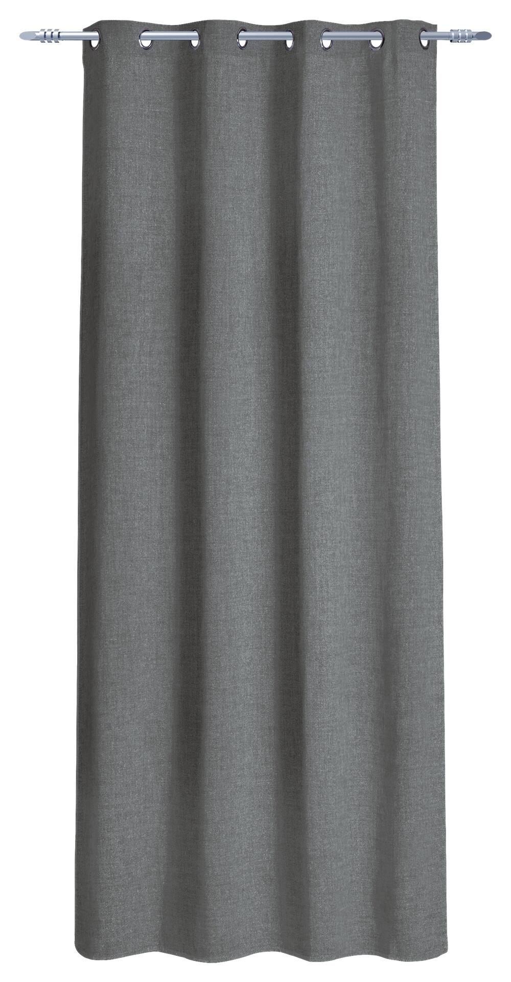 POCOline Ösenvorhang Cleo anthrazit B/L: ca. 140x240 cm