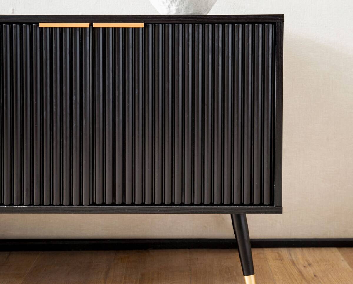 Lowboard schwarz B/H/T: ca. 150x60x39 cm