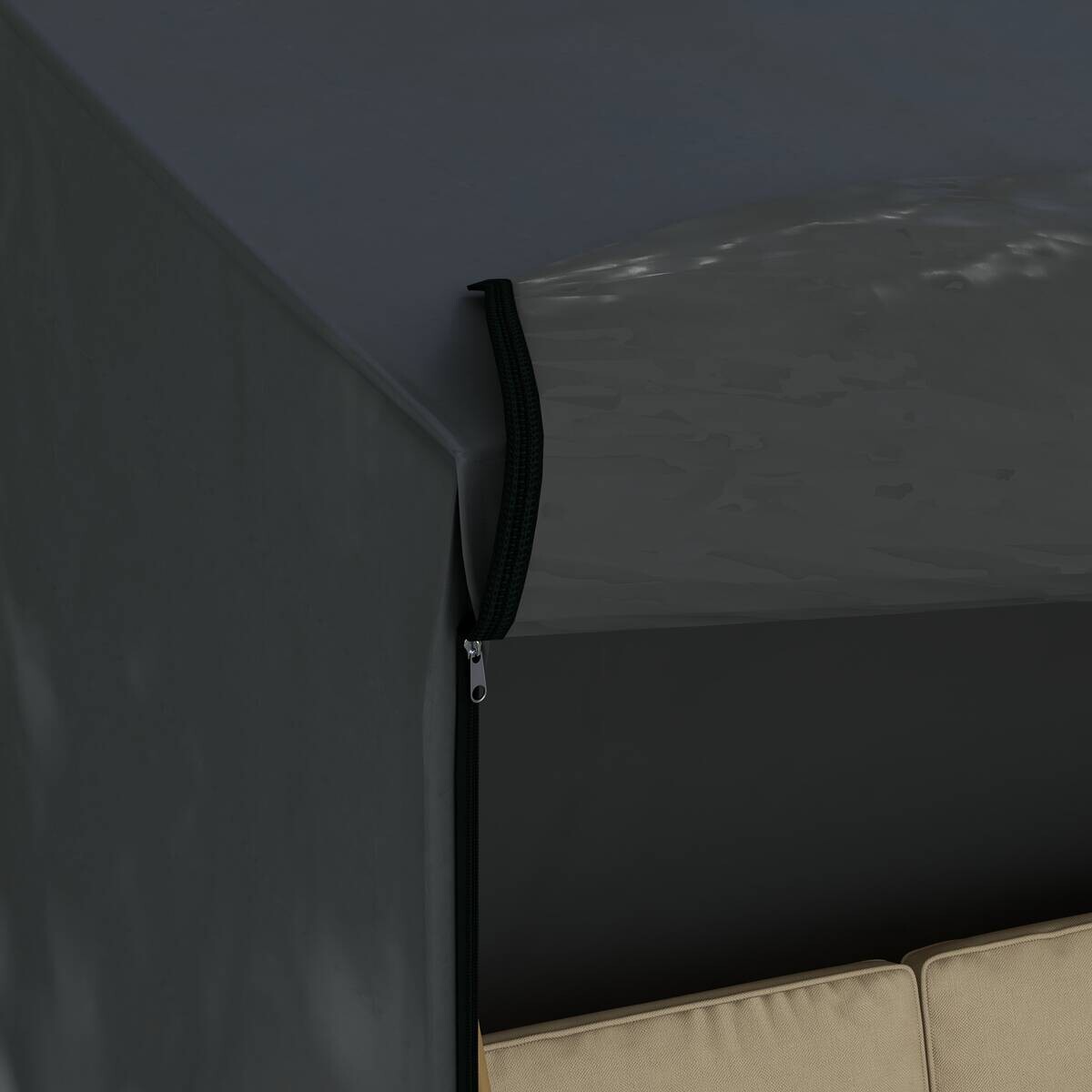 Outsunny Hollywoodschaukel-Abdeckung schwarz Polyester-Mischgewebe B/H/L: ca. 125x172x220 cm