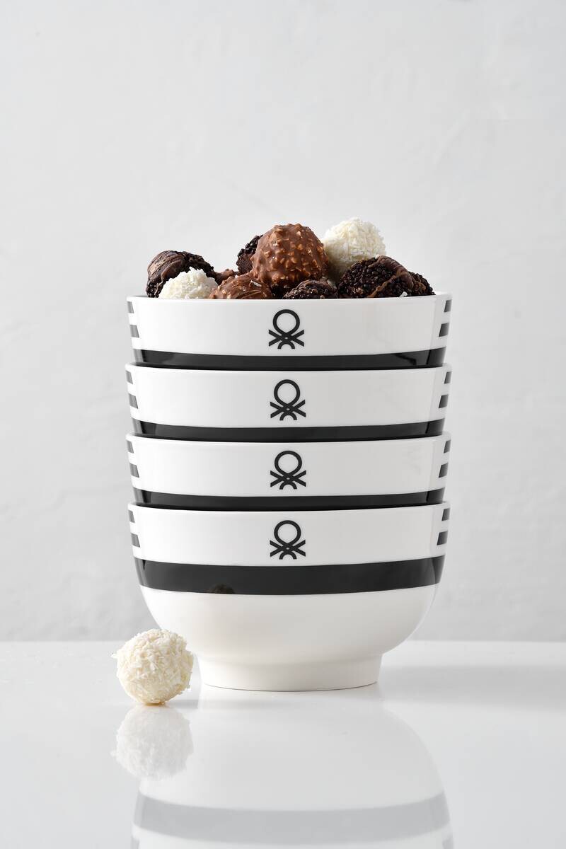 BENETTON Mehrzweckschalenset Black & white weiß Porzellan
