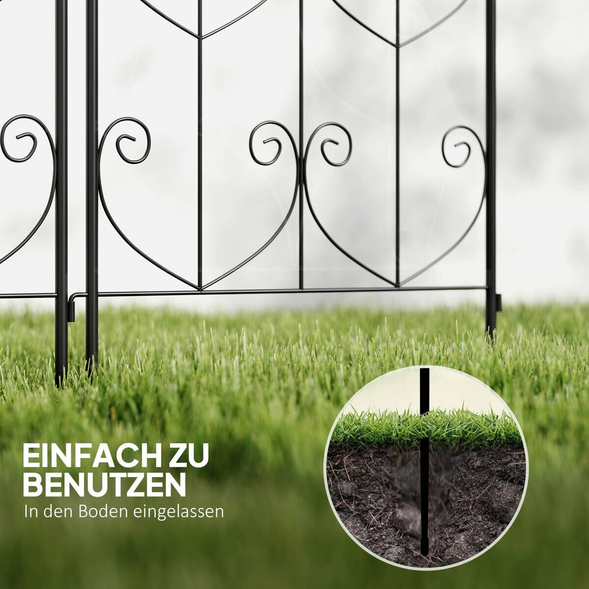 Outsunny Rankgitter 2er Set schwarz B/H/L: ca. 1,3x120x50 cm