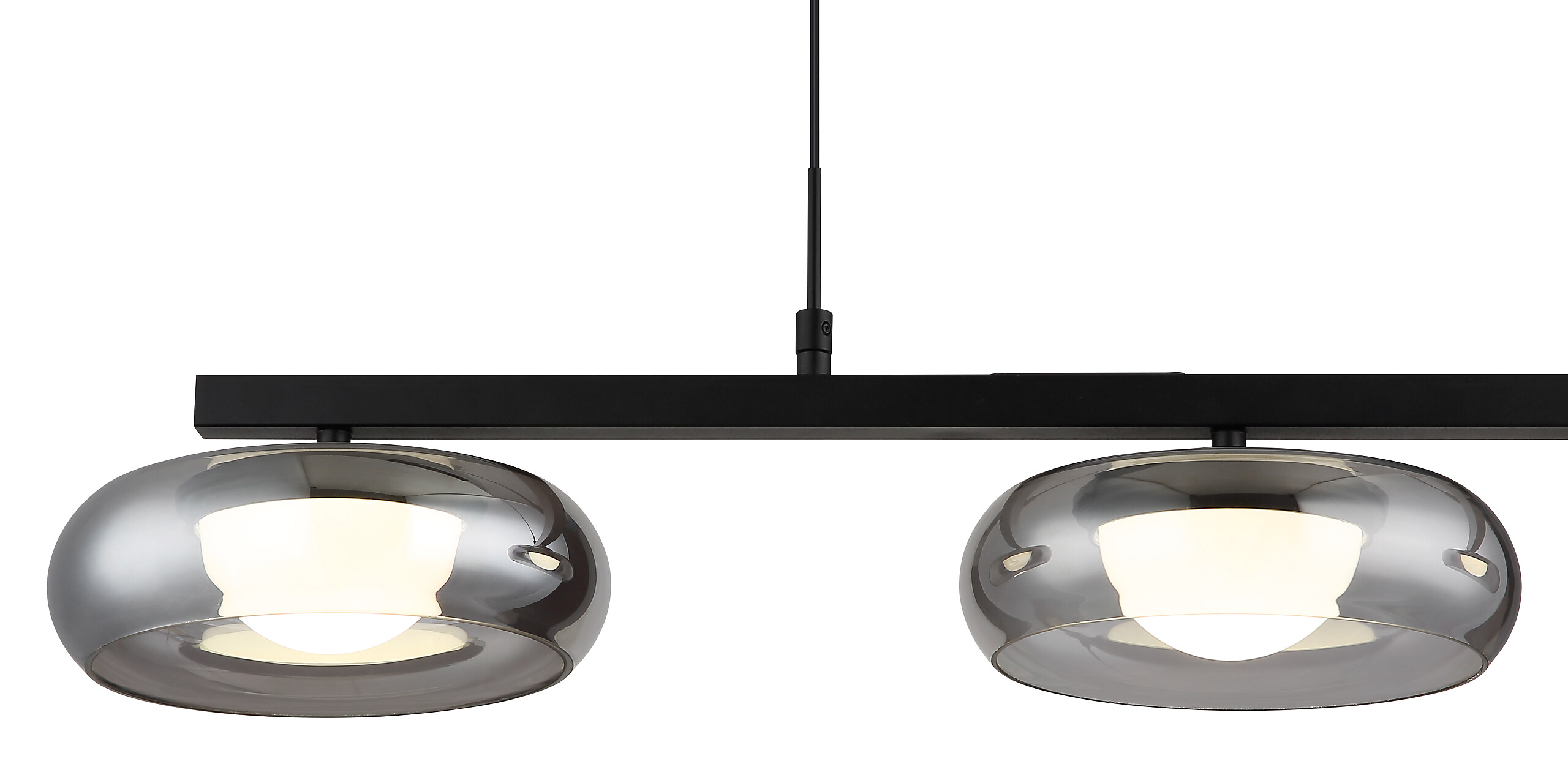 GLOBO Hängeleuchte schwarz Rauch Metall Glas B/H/L: ca. 26x17x91 cm