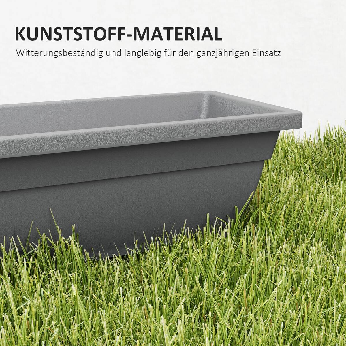 Outsunny Pflanztopf 5er Set grau Kunststoff B/H/L: ca. 21x16x59 cm