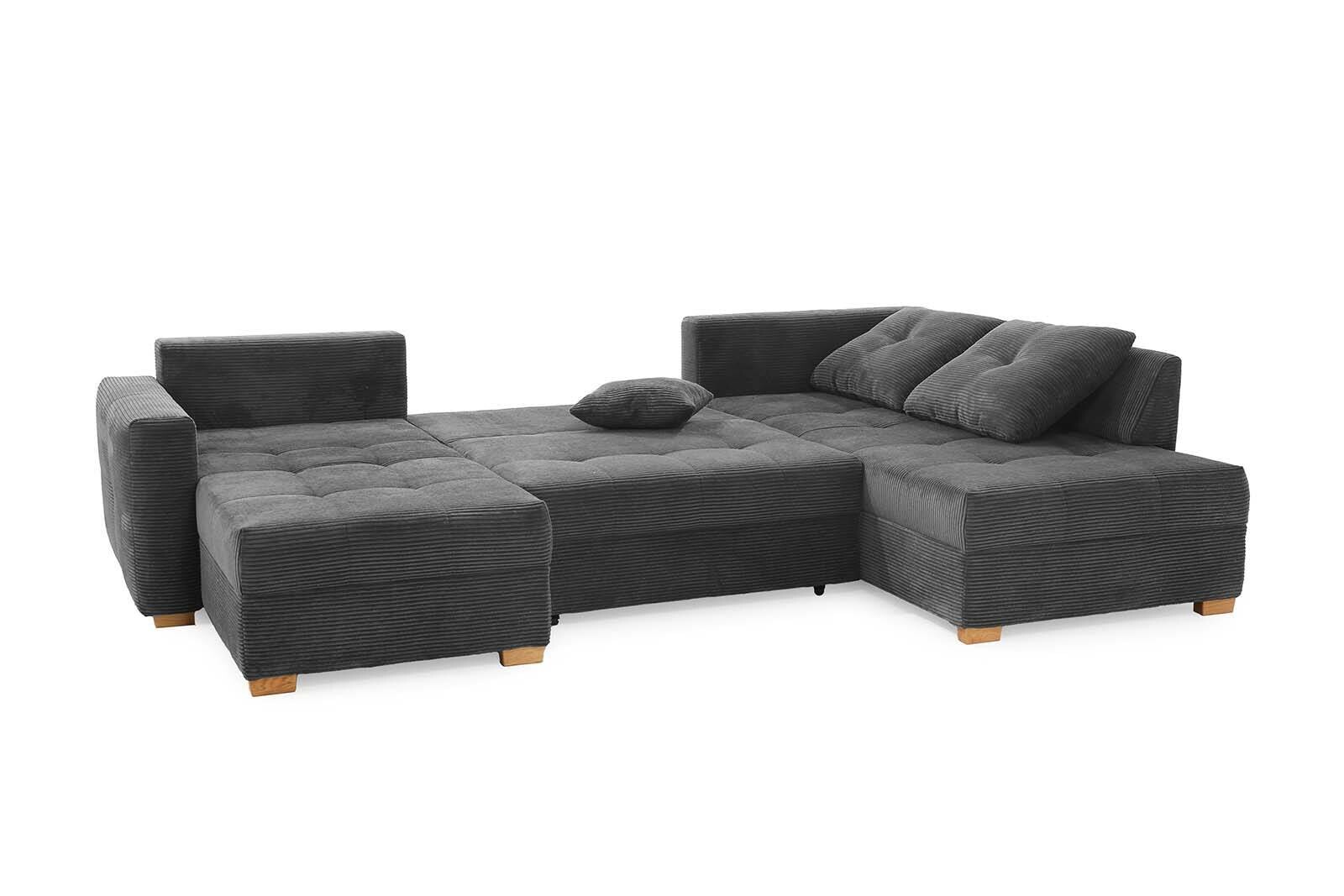 Wohnlandschaft grau Microfaser B/H/T: ca. 313x92x200 cm