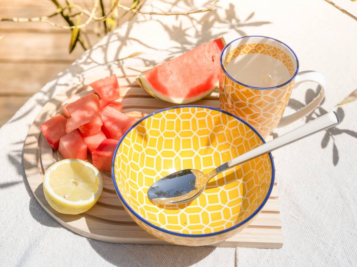 CreaTable Kombiservice Mediterran Curry gelb Steinzeug 16 tlg.