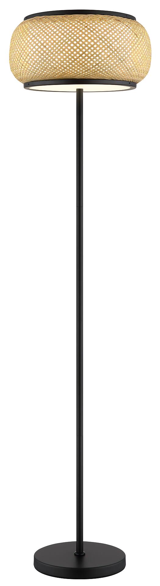 GLOBO Stehleuchte natur mattschwarz Metall Bambus H/D: ca. 146,1x38 cm 1 Brennstellen