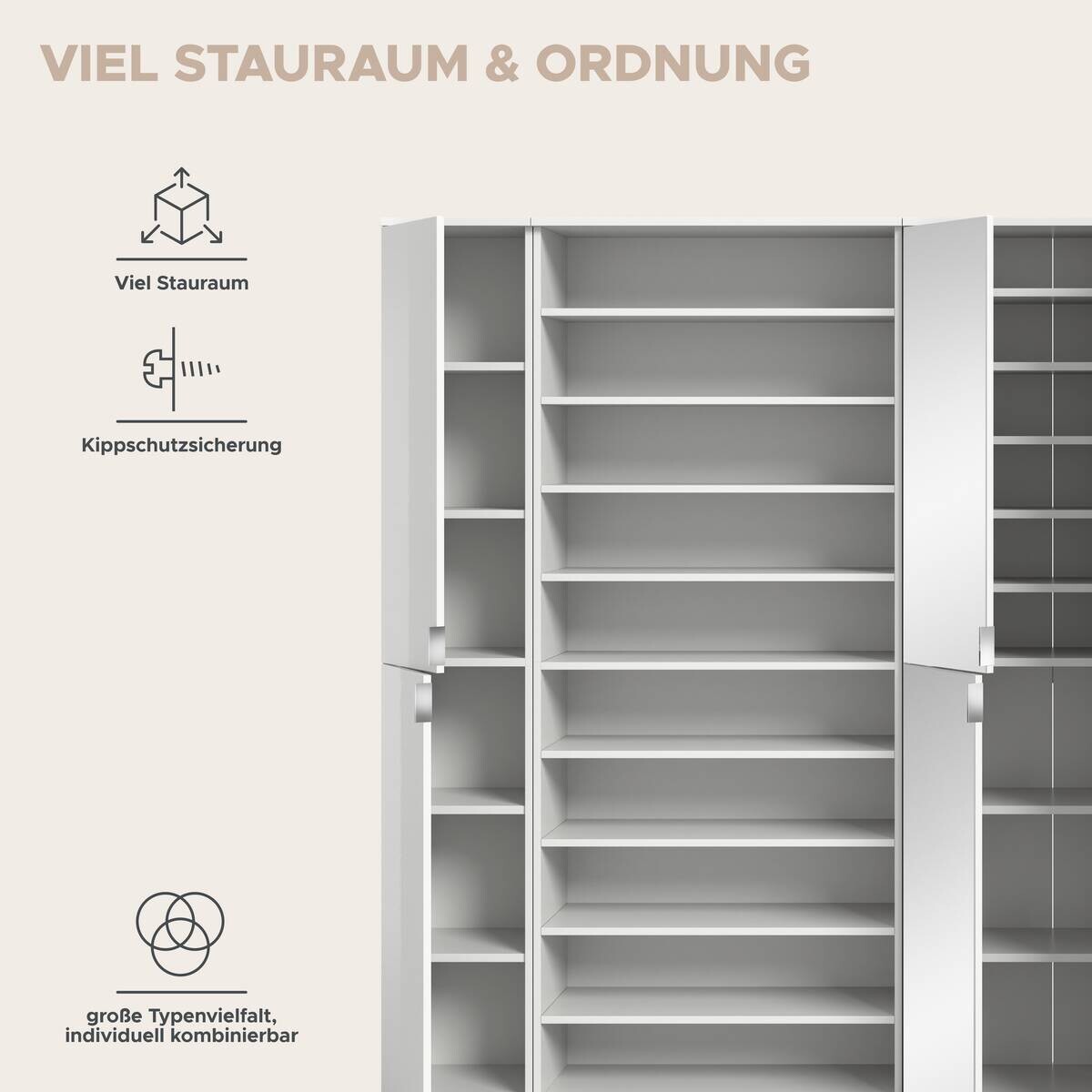 Garderobe PROJEKT X weiß weiß Hochglanz B/H/T: ca. 262x191x37 cm