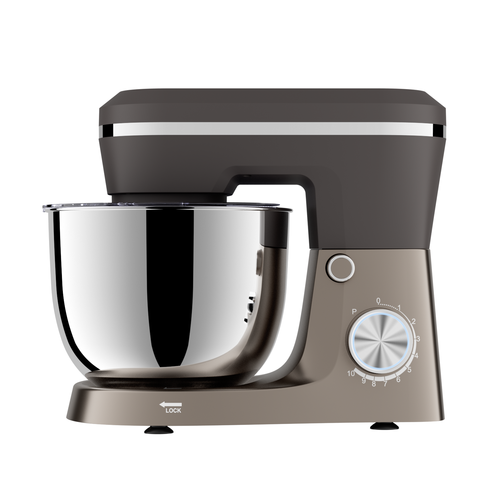 POCOline Knetmaschine braun Edelstahl Kunststoff B/H/L: ca. 22,55x31,45x36,1 cm ca. 4,5 l