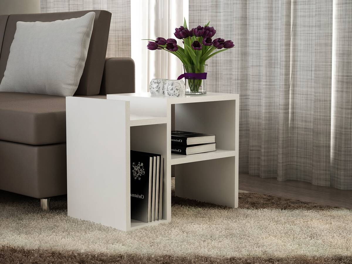 Beistelltisch Piyon weiß Spanplatte B/H/T: ca. 49,4x40x29,5 cm