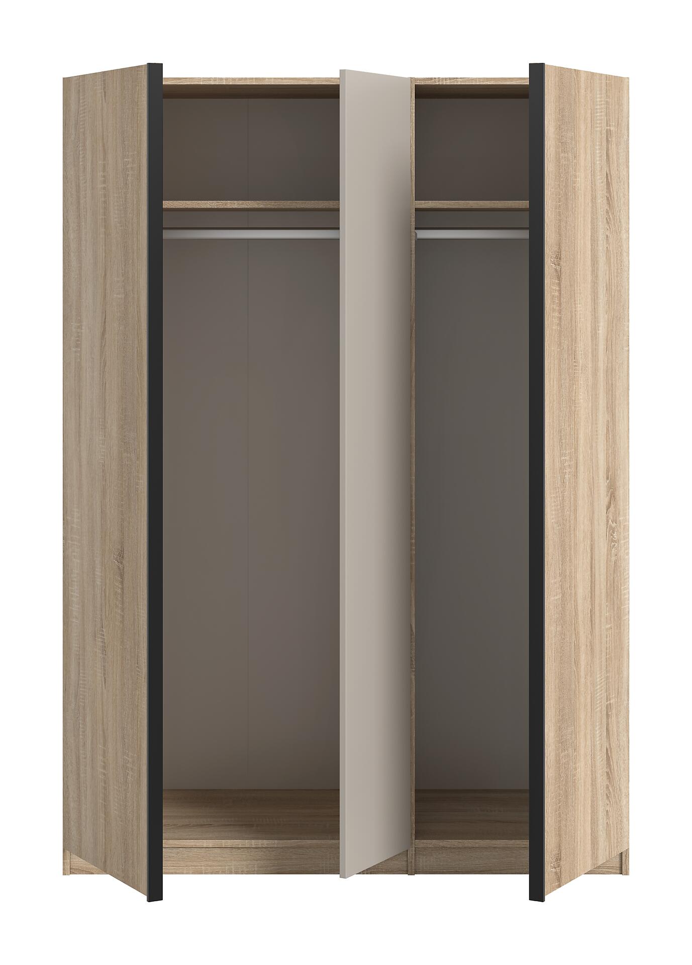 Kleiderschrank OAKLAND Eiche Sonoma Nachbildung Cashmere B/H/T: ca. 130x183x53 cm Kleiderschrank OAKLAND Eiche Sonoma Nachbildung Cashmere B/H/T: ca. 130x183x53 cm