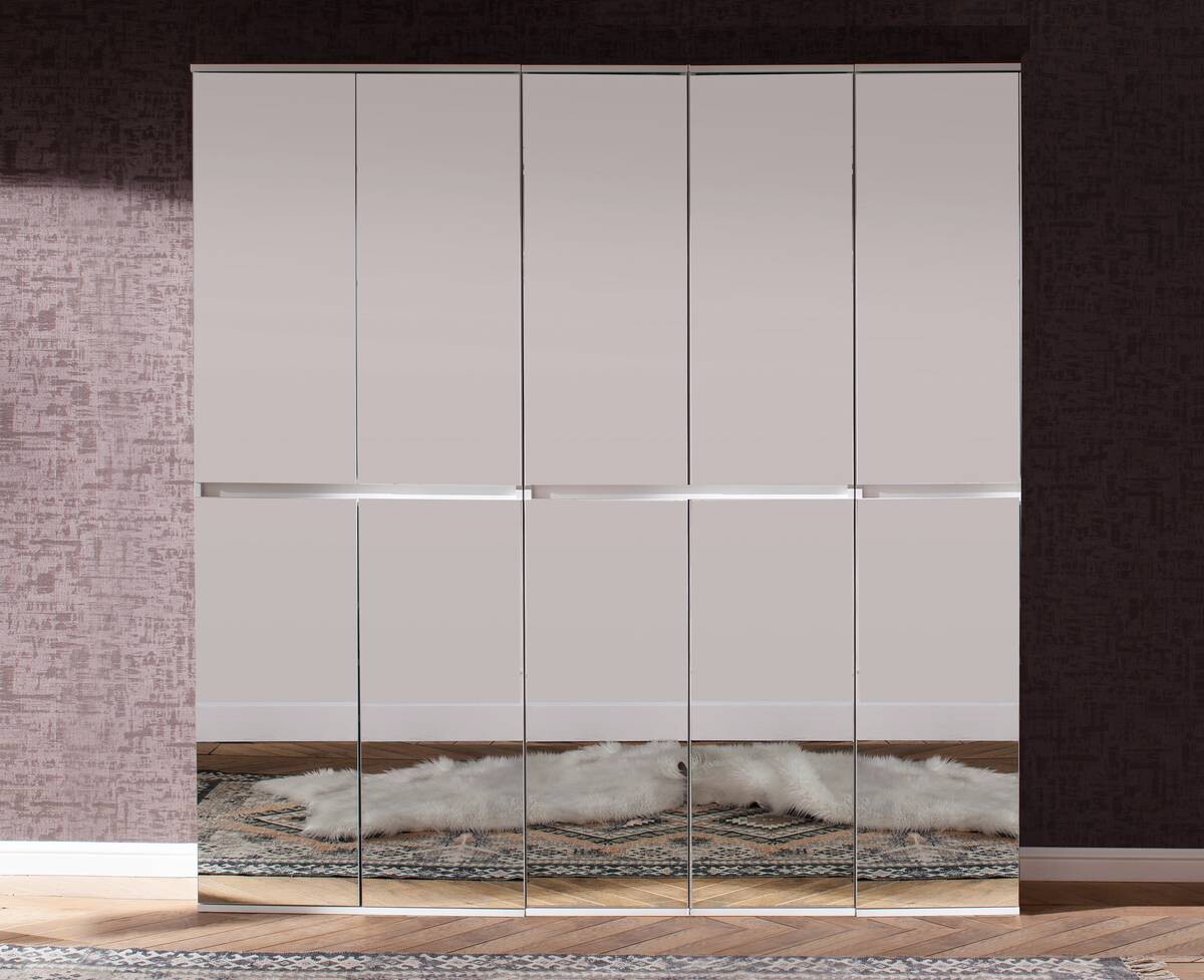 Garderobenschrank Mirror weiß B/H/T: ca. 185x191x34 cm