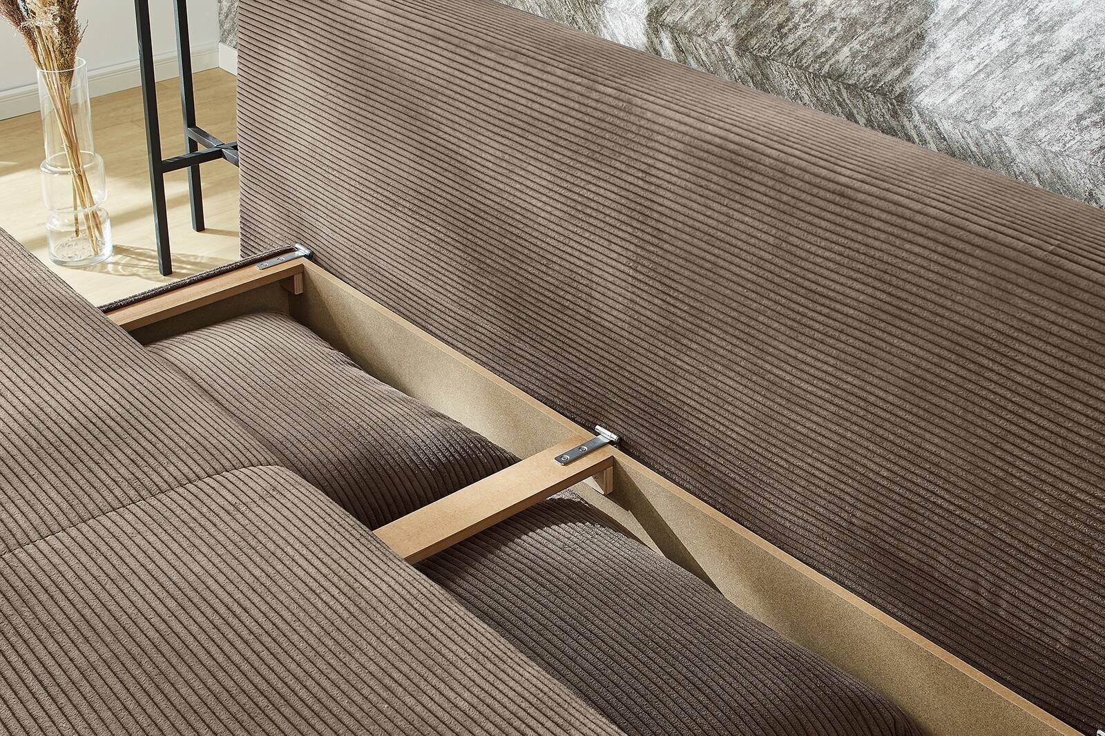 Schlafsofa taupe Microfaser B/H/T: ca. 202x74x99 cm