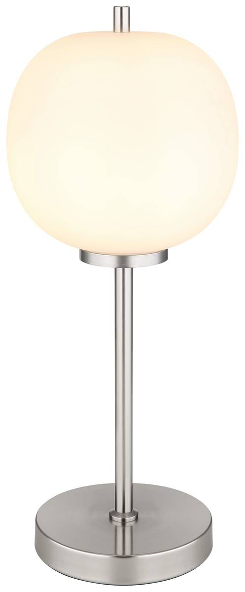 GLOBO Tischleuchte nickel Glas Metall H/D: ca. 45x18,5 cm 1 Brennstellen