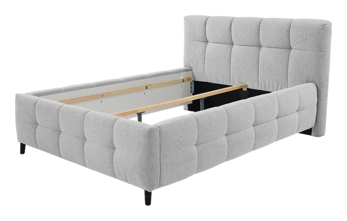 Polsterbettgestell  hellgrau Polyester Liegefläche B/L: ca. 140x200 cm