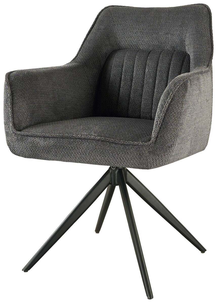 Armlehnstuhl Verena anthrazit Webstoff B/H/T: ca. 60,5x87x63 cm