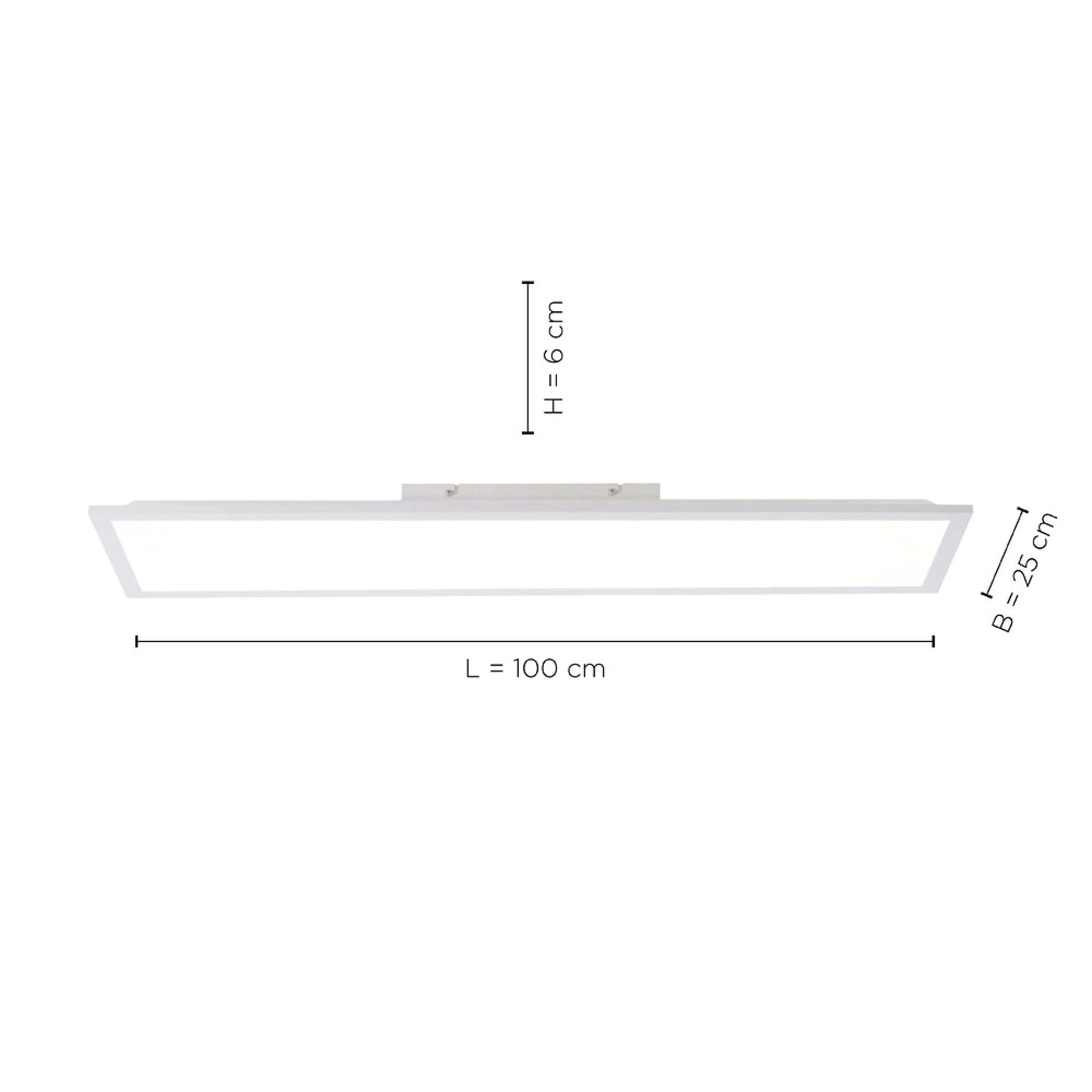 Just Light Deckenleuchte 12201-16 Flat weiß Kunststoff B/H/L: ca. 45x6x45 cm 1 Brennstellen