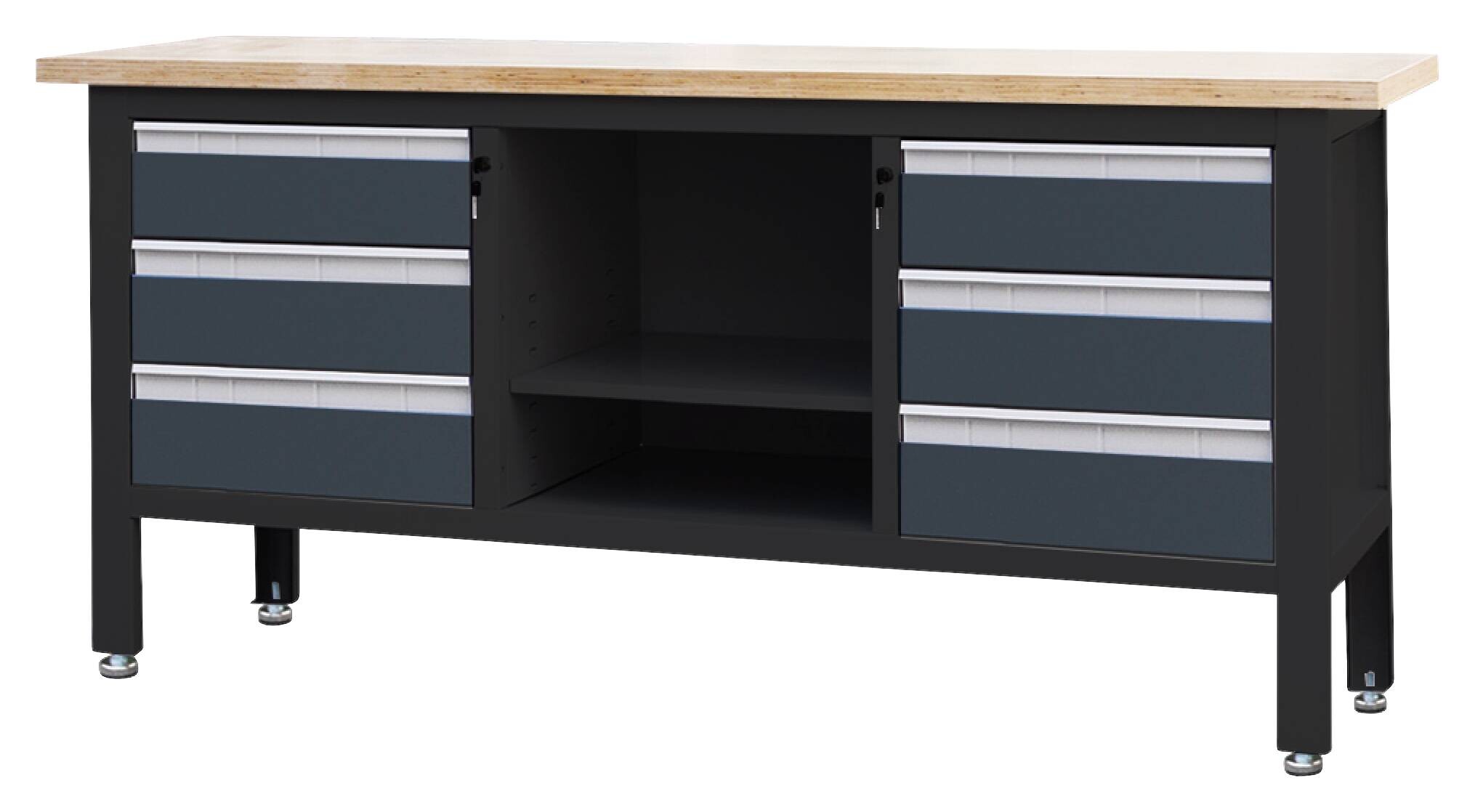 Feistos Werkbank Heros schwarz Stahl B/H/L: ca. 169x87x60 cm