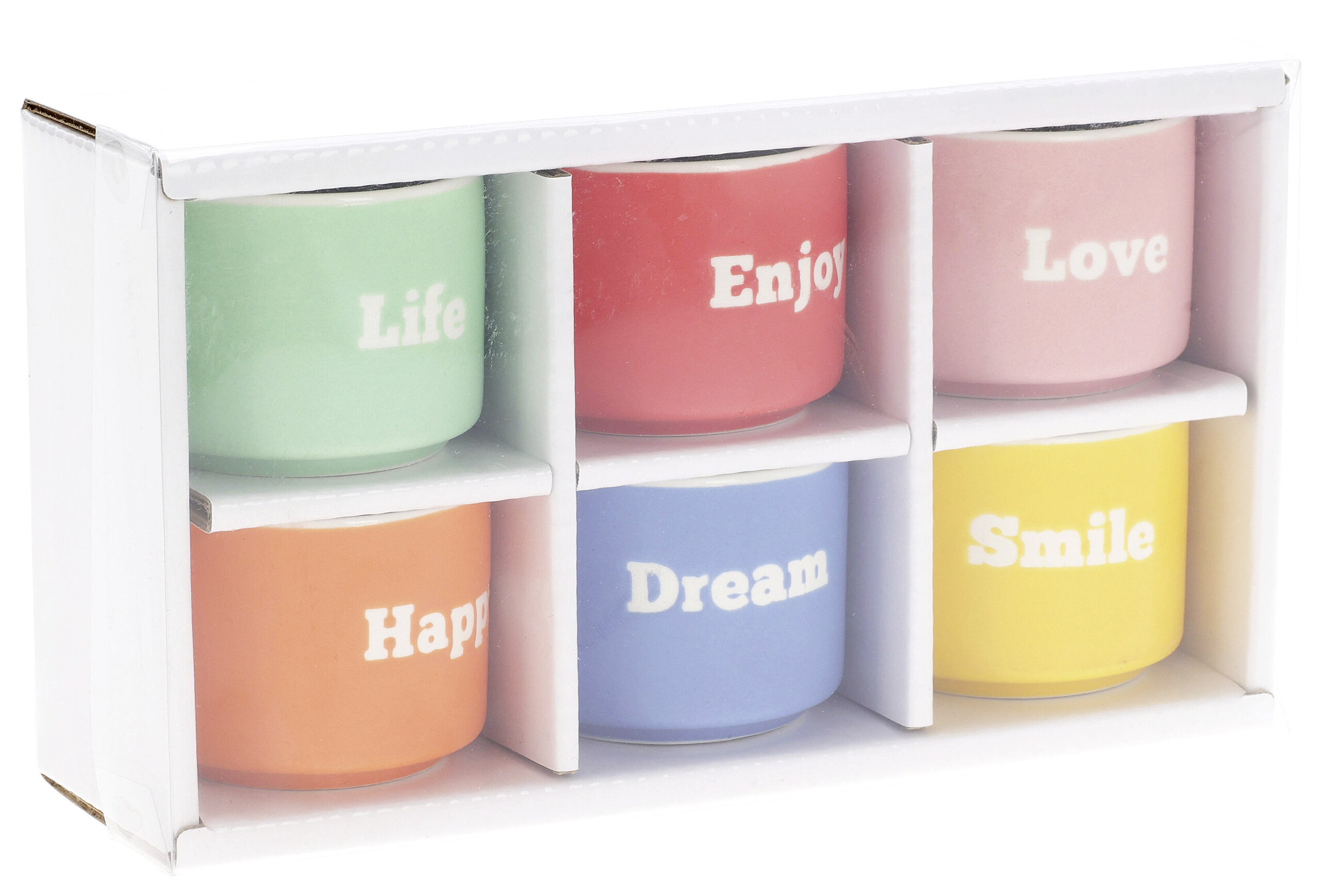 Becherset mehrfarbig Porzellan 6 tlg.