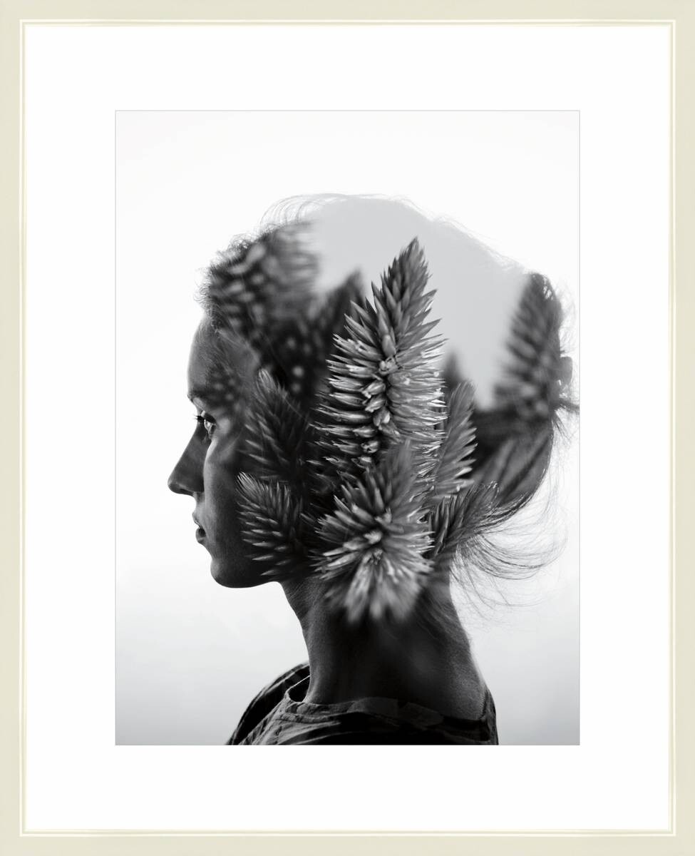 Bilderrahmen weiß Holz B/H/L: ca. 40x50x2 cm