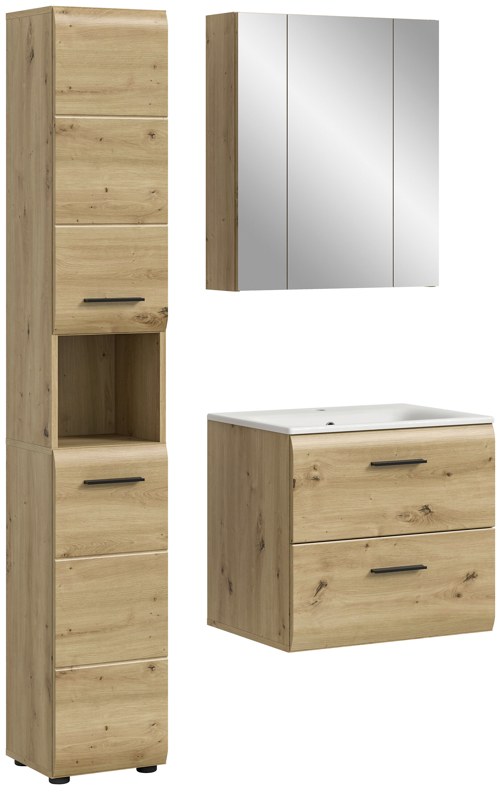 Badezimmer-Set Ice Artisan Oak Nachbildung B/H/T: ca. 105x185x46 cm