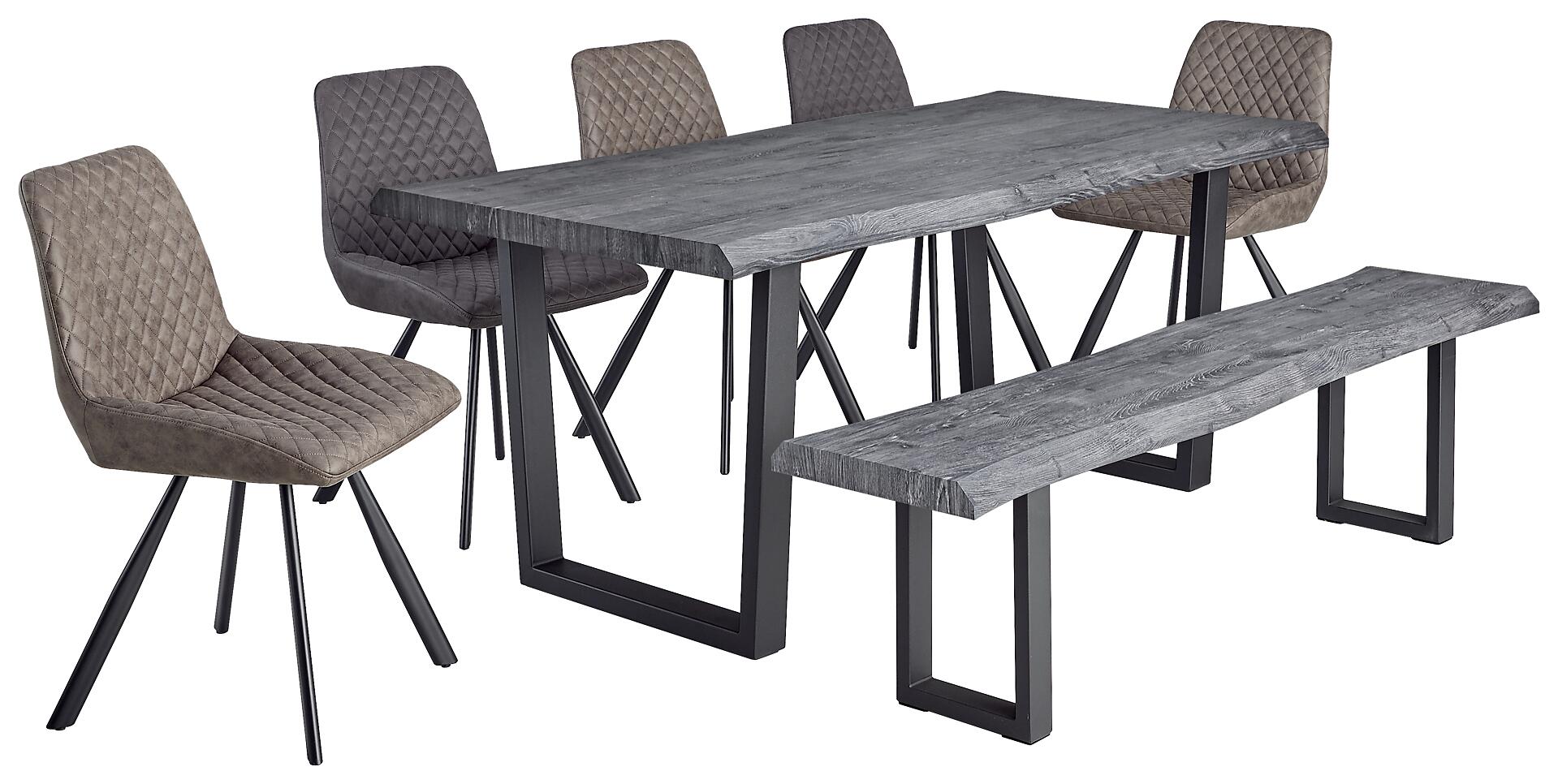 Esstisch Thea grau Akazie Nachbildung B/H/T: ca. 180x76x90 cm