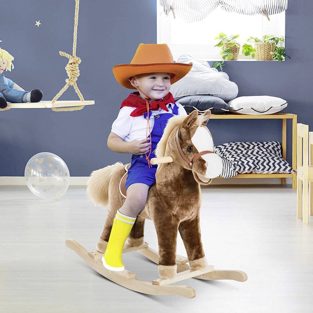 HOMCOM Kinder-Schaukelpferd B/H/L: ca. 33x62x74 cm